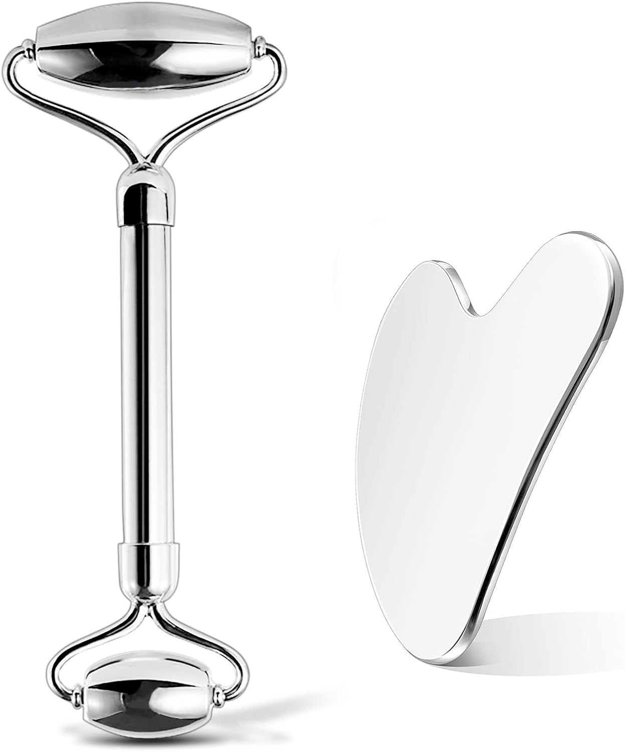 Stainless Steel Facial Roller & Gua Sha